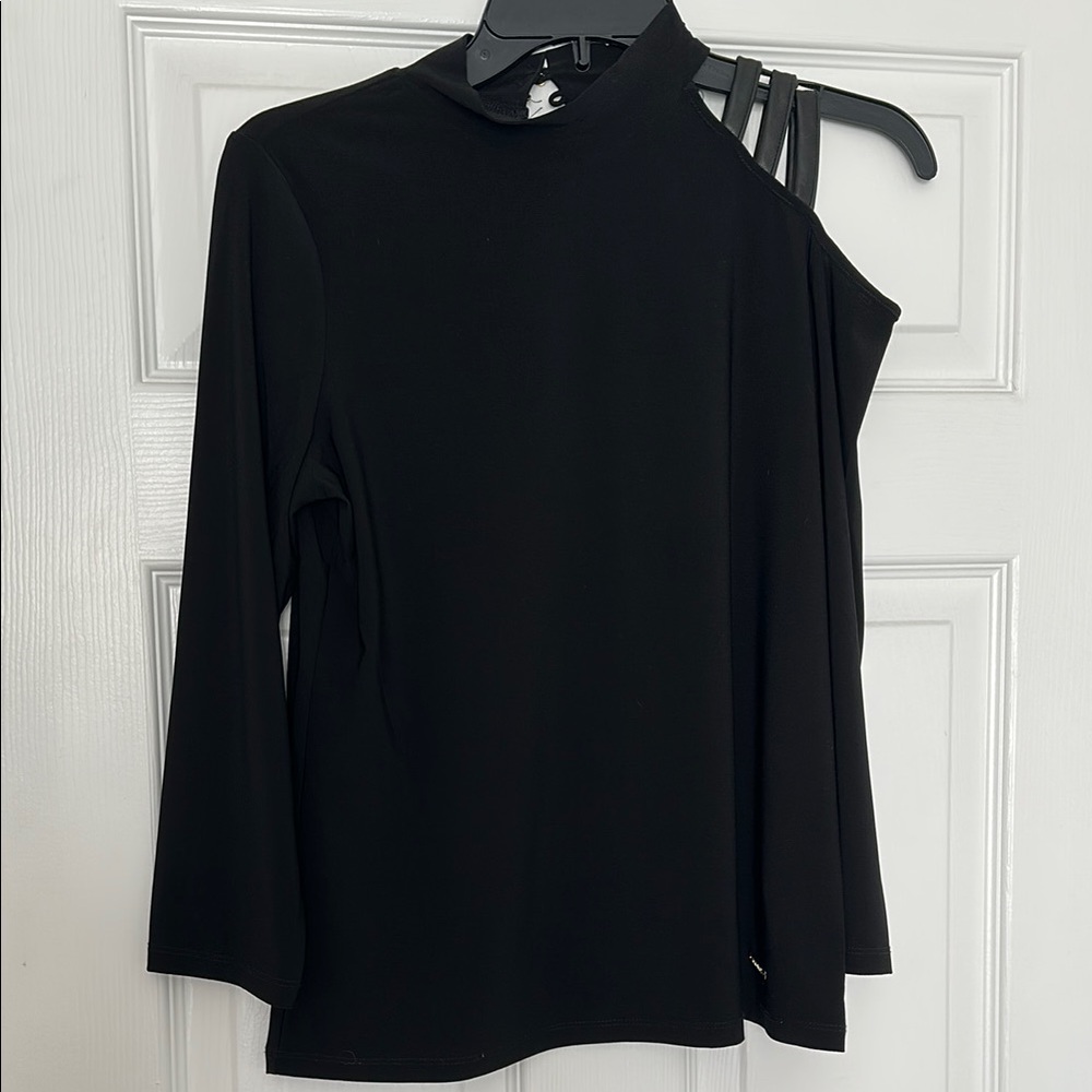 Nine West Black Asymmetrical Blouse